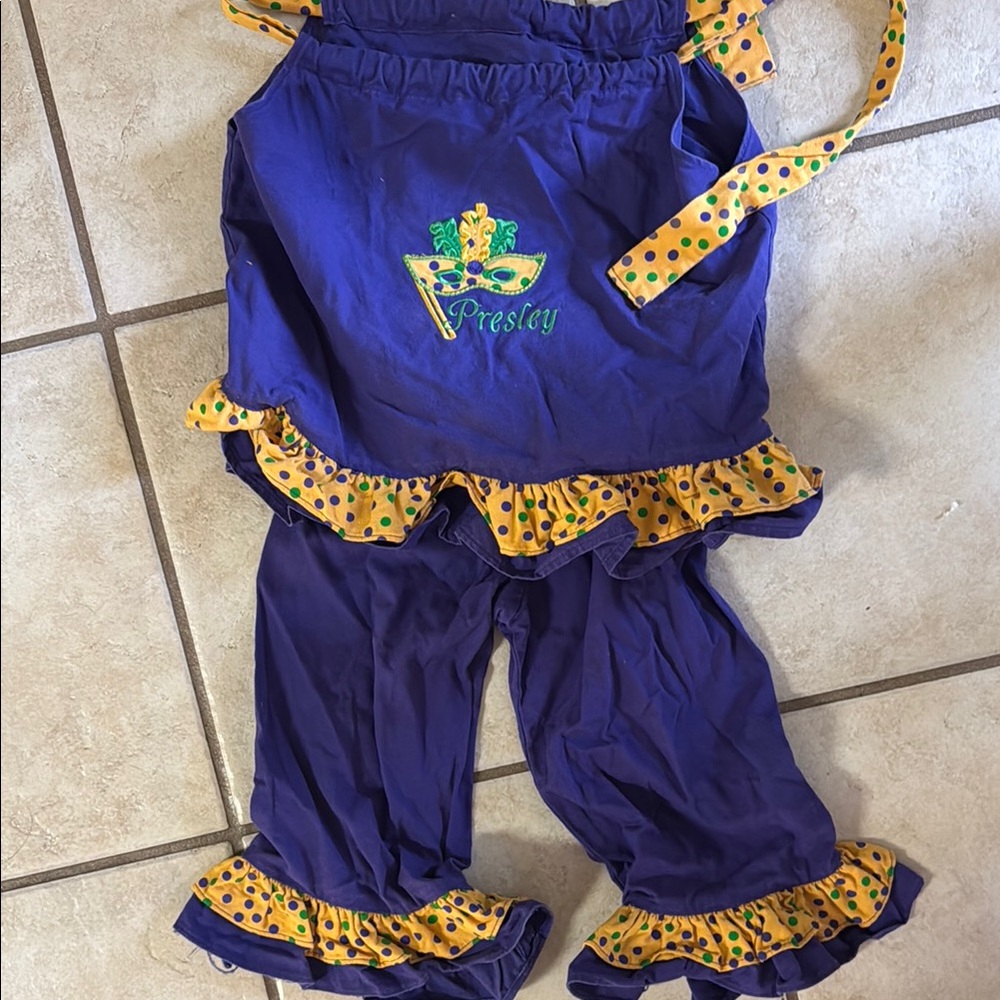 Purple and Yellow Ruffled Outfit